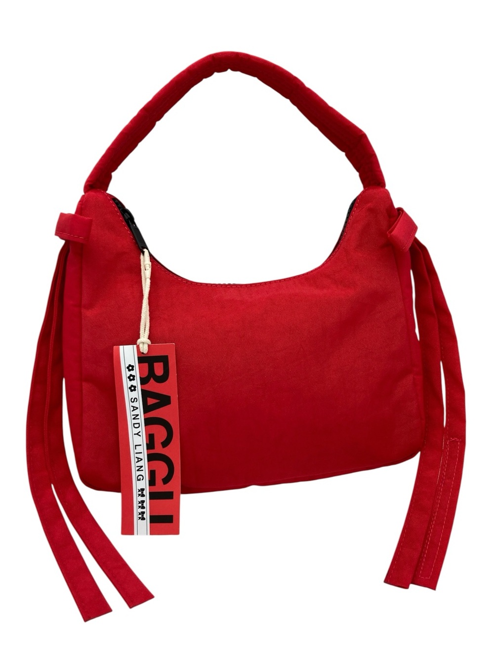 BAGGU x Sandy Liang Candy Apple Red Mini Nylon Bow Bag